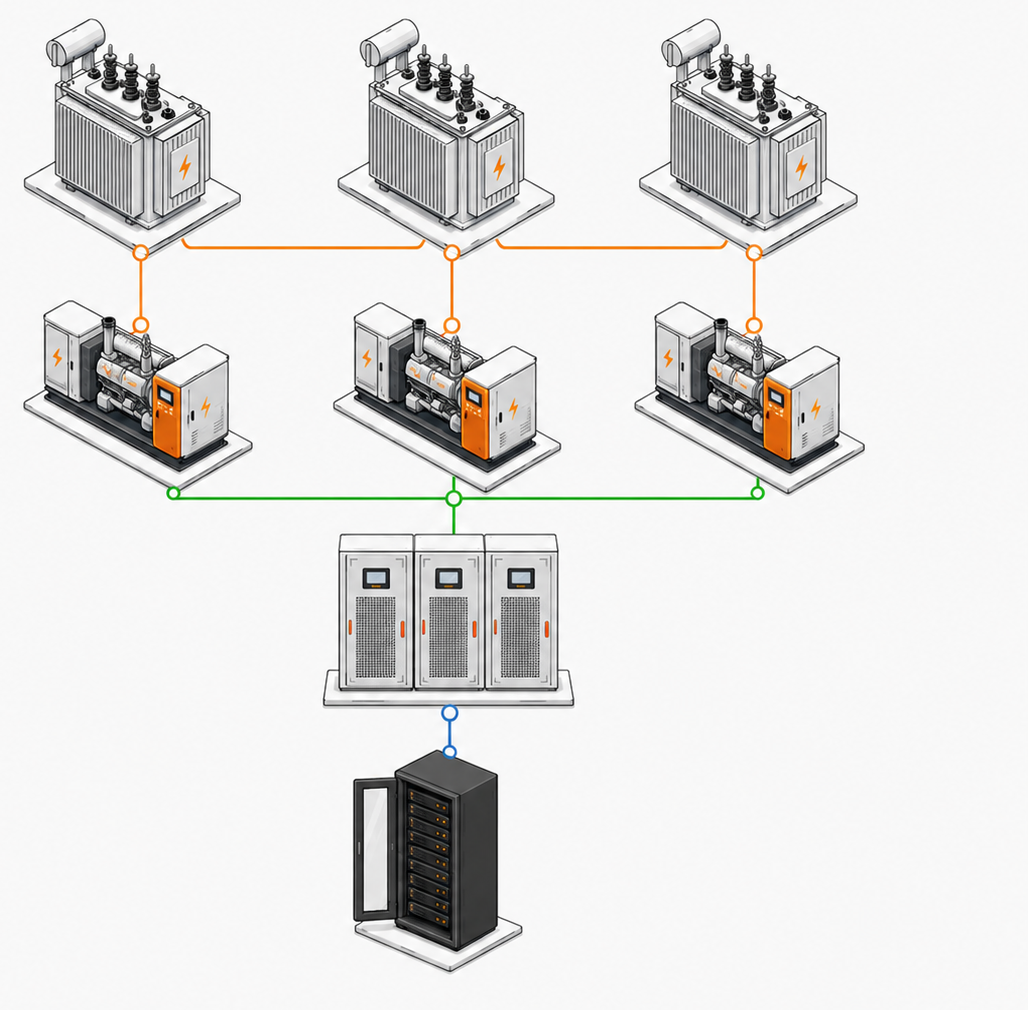 Radore Datacenter 2 güç dağıtım diyagramı